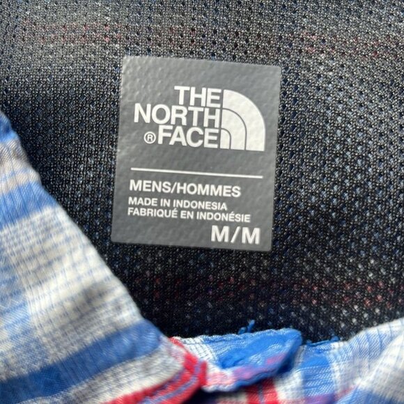 The North Face Mens Plaid Short Sleeve Shirt Blue Nylon Polyester Casual Size M - Picture 3 of 9